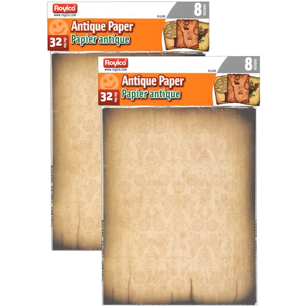 Roylco Antique Paper, 8.5" x 11", 32 Sheets Per Pack, PK2 15286